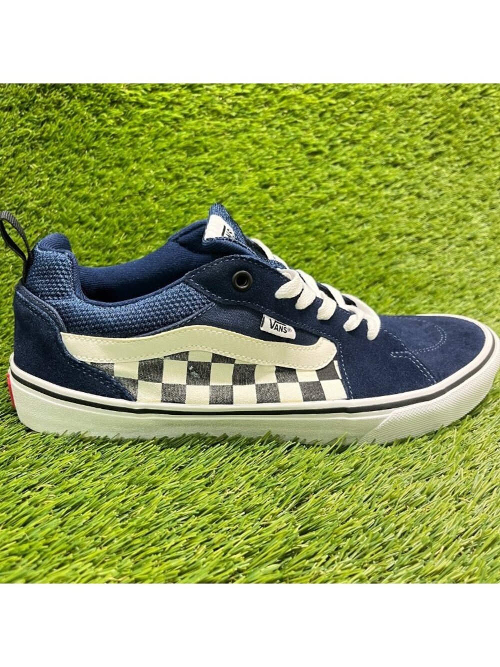 Vans Filmore Checkerboard Mens Size 10 Blue White Athletic Skate Shoes Sneakers
